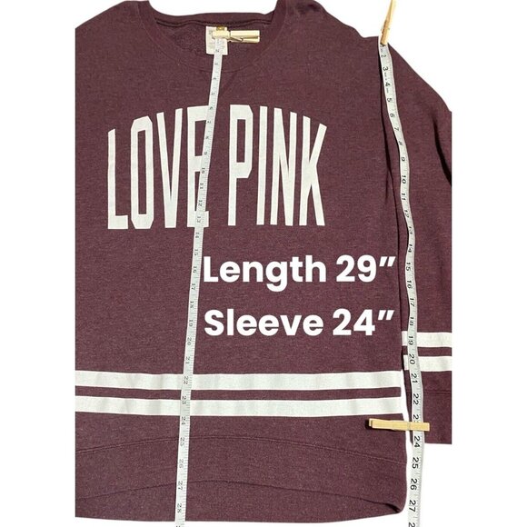 PINK BY Victoria's Secret Sweatshirt Women's Small Solid Long Sleeve Oversize - Picture 5 of 14